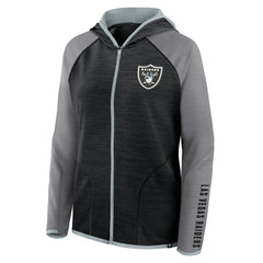 Las Vegas Raiders Fanatics Women's Redzone End Around Pass Raglan Full-Zip Hoodie