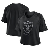 Las Vegas Raiders Women's Oversized Raglan V-Neck Blackout Fashion Jersey discount