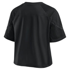 Las Vegas Raiders Women's Oversized Raglan V-Neck Blackout Fashion Jersey discount