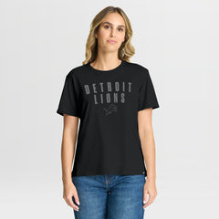 Detroit Lions Fanatics Women's Blackout Kneel Down Legacy T-Shirt