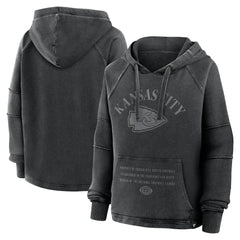 Kansas City Chiefs Fanatics Women's Oversized Raglan Gridiron Hoodie