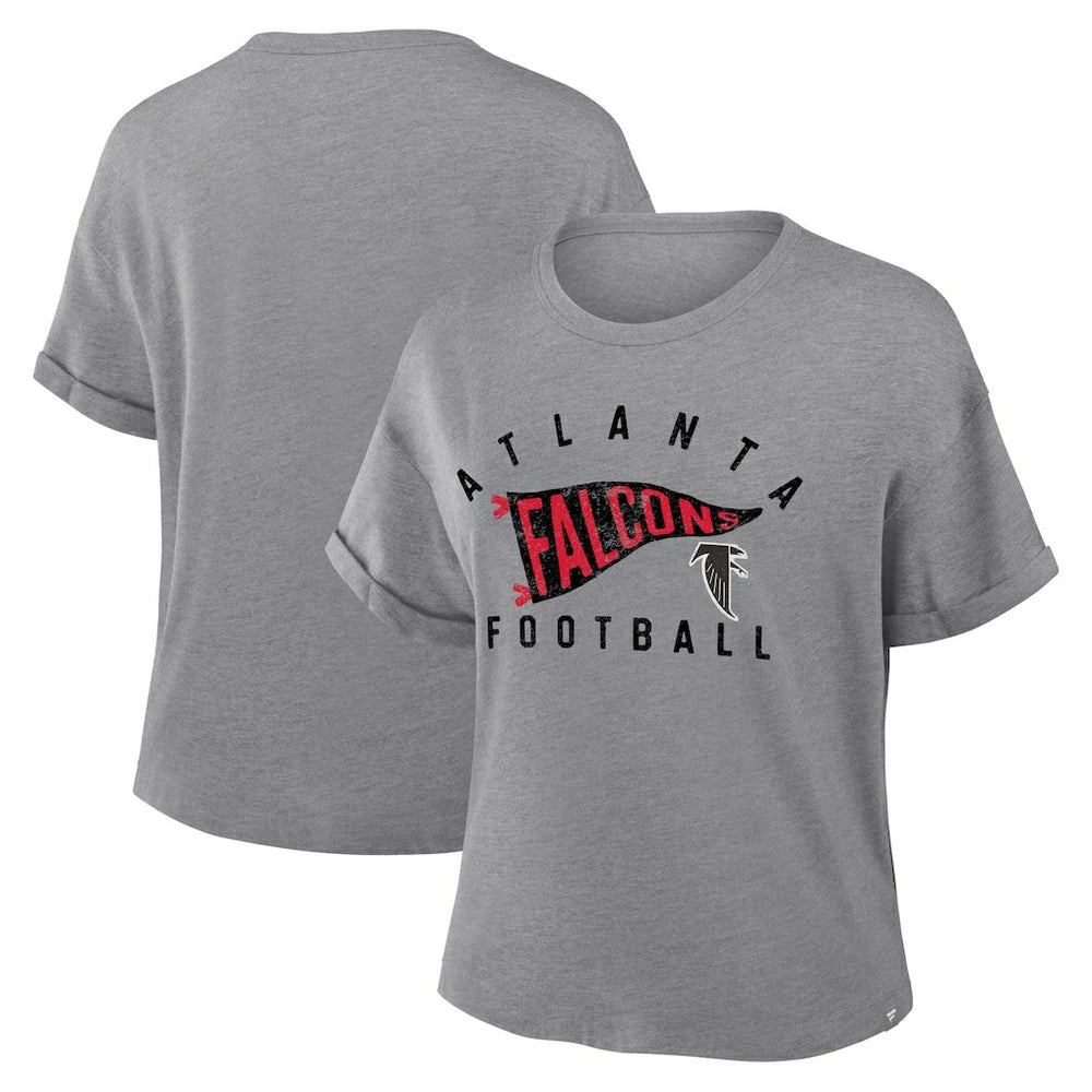 Atlanta Falcons Fanatics Women's Pennant Wave Tribute Tri-Blend Boxy T-Shirt