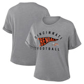 Cincinnati Bengals Fanatics Women's Pennant Wave Tribute Tri-Blend Boxy T-Shirt