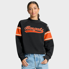 Cincinnati Bengals Fanatics Oversized Hometown Toss Sweep Mock Neck Pullover