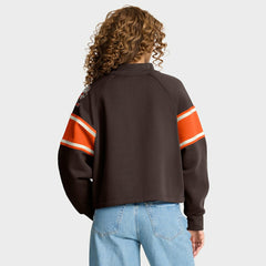 Cleveland Browns Fanatics Oversized Hometown Toss Sweep Mock Neck Pullover