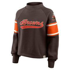 Cleveland Browns Fanatics Oversized Hometown Toss Sweep Mock Neck Pullover