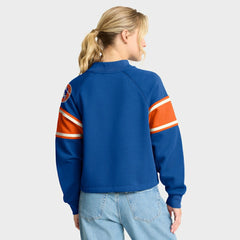 Denver Broncos Fanatics Oversized Hometown Toss Sweep Mock Neck Pullover