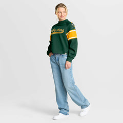 Green Bay Packers Fanatics Oversized Hometown Toss Sweep Mock Neck Pullover