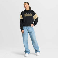New Orleans Saints Fanatics Oversized Hometown Toss Sweep Mock Neck Pullover