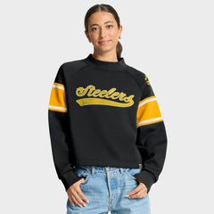 Pittsburgh Steelers Fanatics Oversized Hometown Toss Sweep Mock Neck Pullover