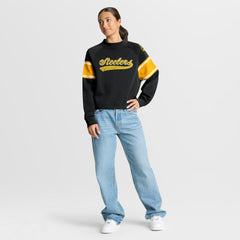 Pittsburgh Steelers Fanatics Oversized Hometown Toss Sweep Mock Neck Pullover