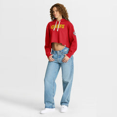 Kansas City Chiefs Fanatics Women's Oversized Hometown Heritage Cropped Hoodie
