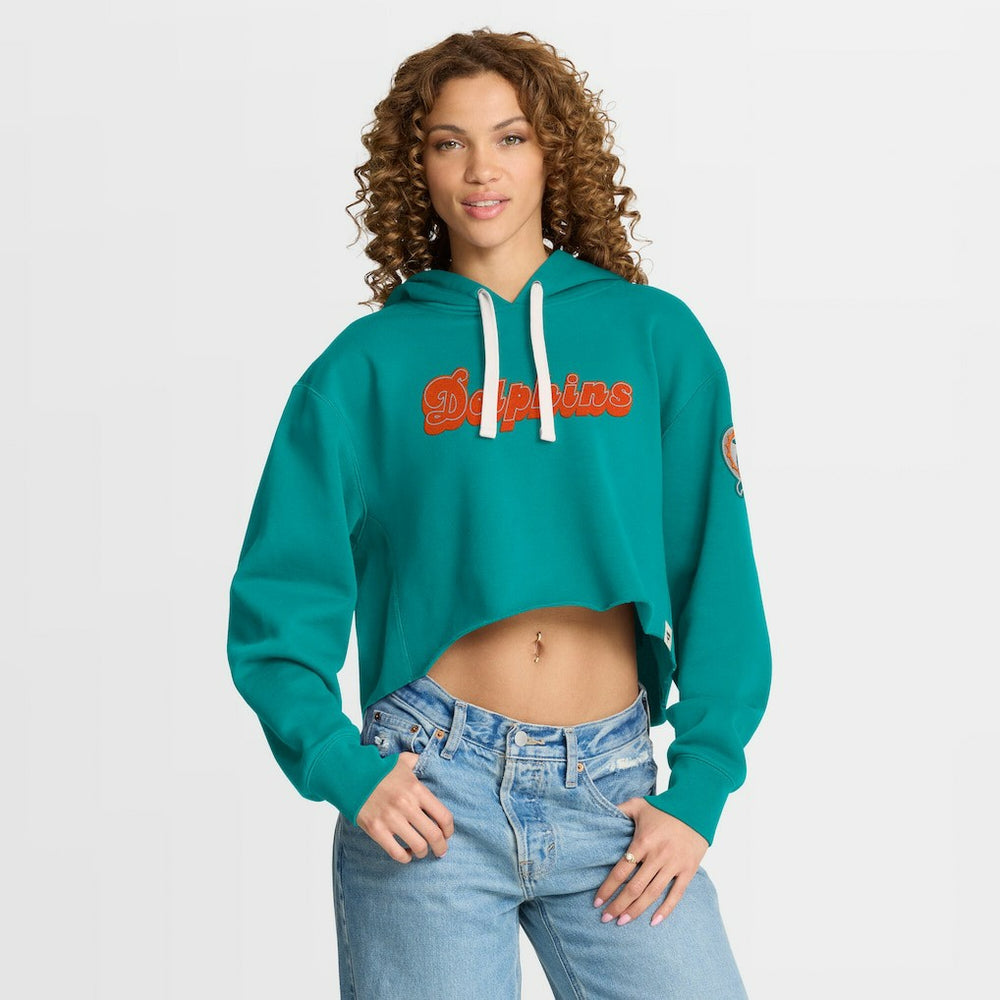 Miami Dolphins Fanatics Women's Oversized Hometown Heritage Cropped Hoodie