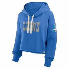 Detroit Lions Fanatics Women's Oversized Hometown Heritage Cropped Hoodie