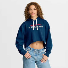 Houston Texans Fanatics Women's Oversized Hometown Heritage Cropped Hoodie