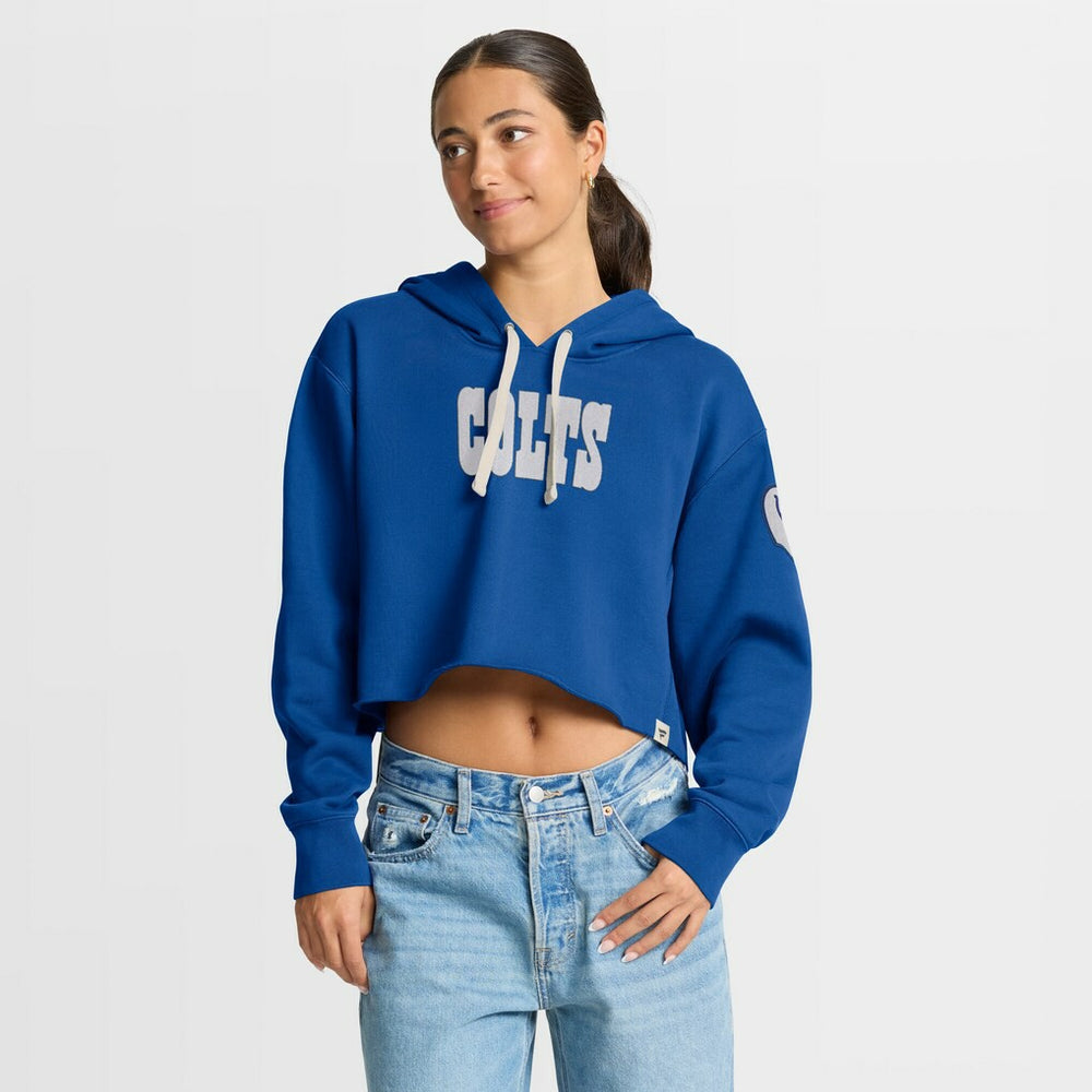 Indianapolis Colts Fanatics Women's Oversized Hometown Heritage Cropped Hoodie