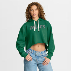 Philadelphia Eagles Fanatics Women's Oversized Hometown Heritage Cropped Hoodie