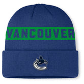 Vancouver Canucks Fanatics Authentic Pro Rink Cuffed Knit Hat Outlet