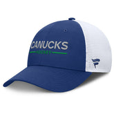 Vancouver Canucks Fanatics Authentic Pro Rink Lockup Adjustable Trucker Hat Outlet