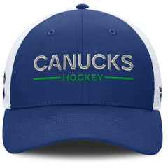 Vancouver Canucks Fanatics Authentic Pro Rink Lockup Adjustable Trucker Hat Outlet