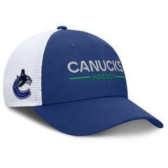 Vancouver Canucks Fanatics Authentic Pro Rink Lockup Adjustable Trucker Hat Outlet