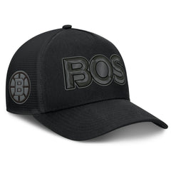 Boston Bruins Fanatics Authentic Pro Road Team Code Trucker Adjustable Hat On Sale