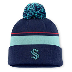 Seattle Kraken Fanatics Authentic Pro Rink Cuffed Knit Hat with Pom Sale