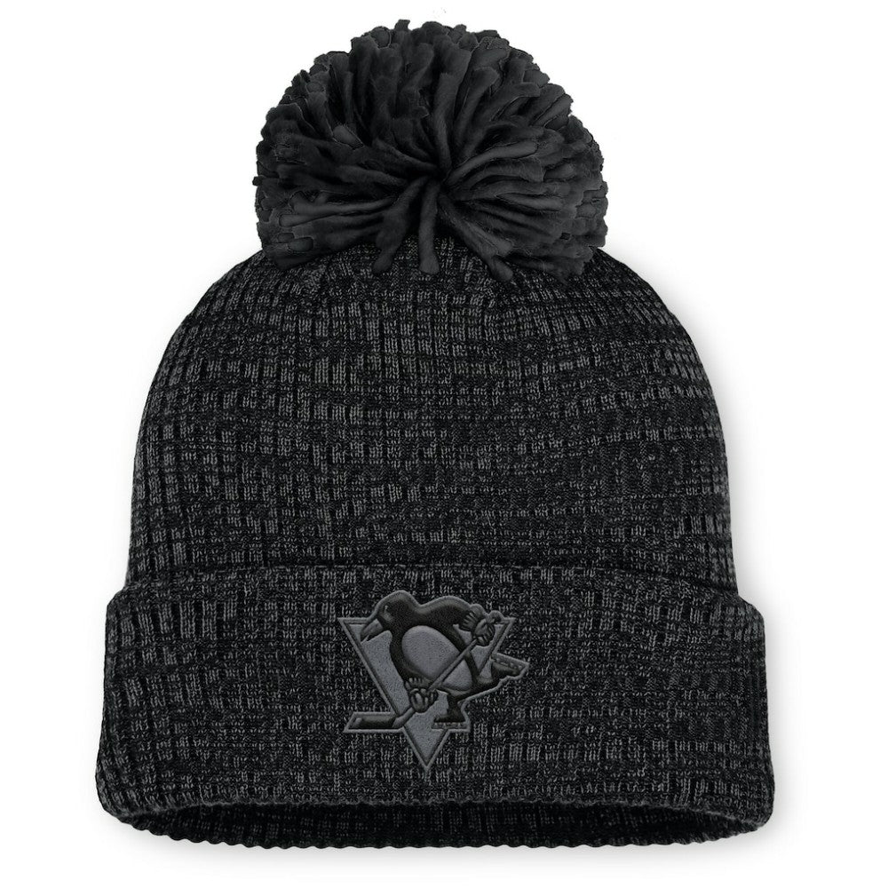 Pittsburgh Penguins Fanatics Women's Authentic Pro Road Cuffed Knit Hat with Pom For Sale