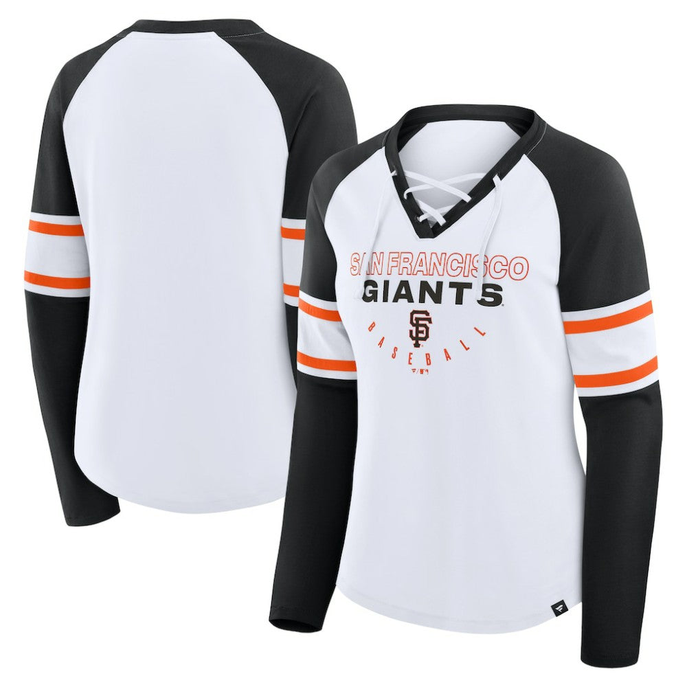 San Francisco Giants Fanatics Women's Blitz Package Raglan Lace-Up V-Neck Long Sleeve T-Shirt | MLB US