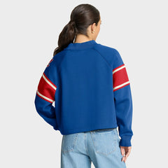 Atlanta Braves Fanatics Women's Oversized Toss Sweep Raglan Pullover Sweatshirt | MLB Discount