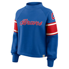 Atlanta Braves Fanatics Women's Oversized Toss Sweep Raglan Pullover Sweatshirt | MLB Discount