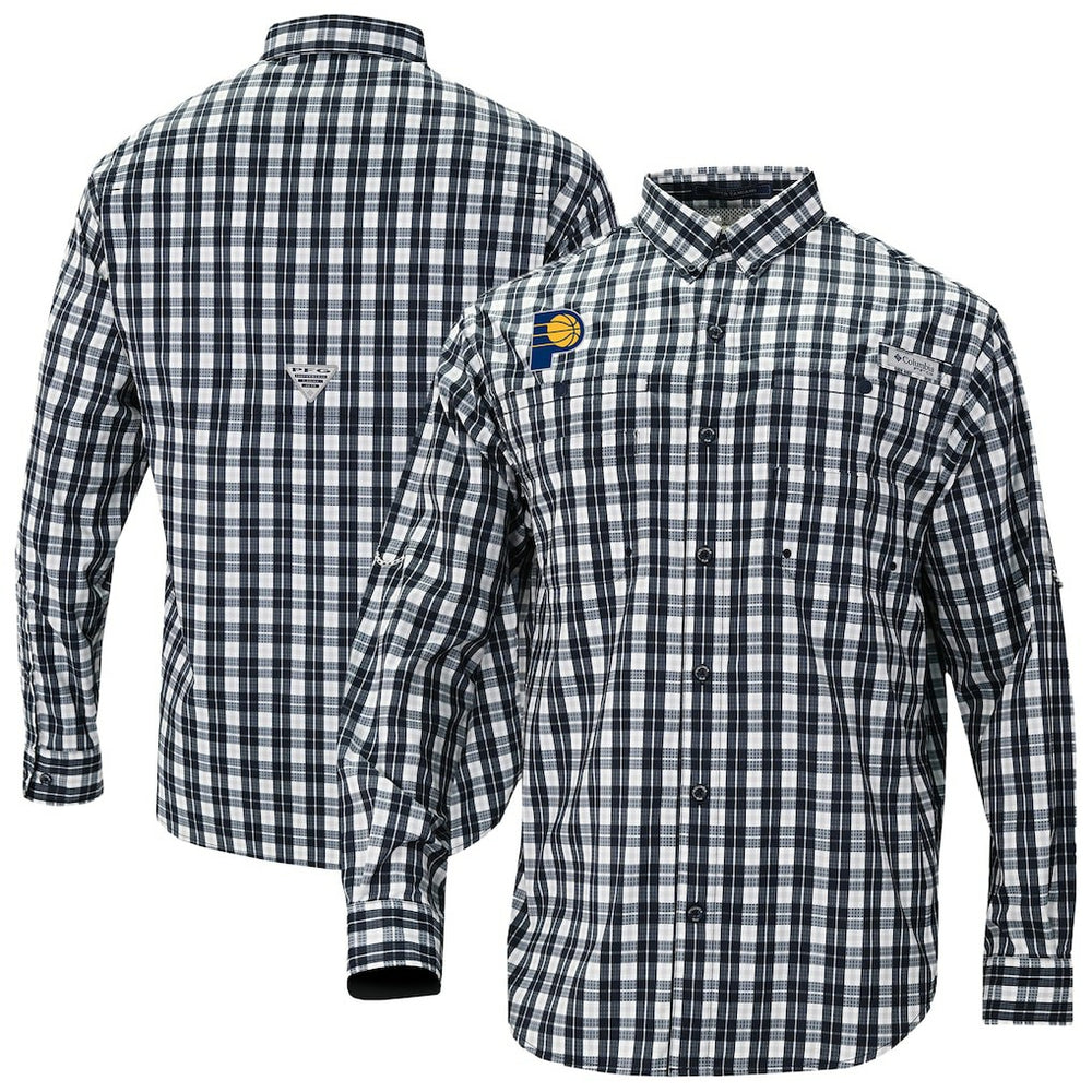 Indiana Pacers Super Tamiami Omni-Shade Long Sleeve Button-Down Shirt For Sale