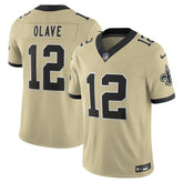 New Orleans Saints Nike Chris Olave Gameday Golds Alternate Vapor F.U.S.E. Limited Jersey