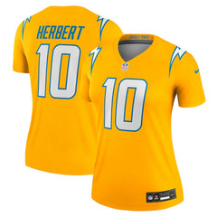 Los Angeles Chargers Nike Justin Herbert Women's Alternate Charger Power Legend Player Performance Top