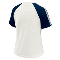 Dallas Cowboys WEAR by Erin Andrews Women's Sleeve Stripe Distressed Raglan T-Shirt