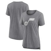 Utah Jazz Women's Distressed Logo Tri-Blend T-Shirt On Sale