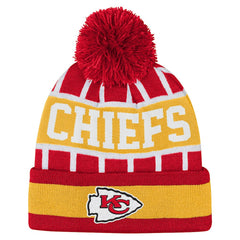 Kansas City Chiefs Outerstuff Youth Go Fast Cuffed Knit Hat with Pom