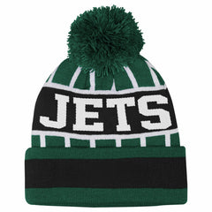New York Jets Outerstuff Youth Go Fast Cuffed Knit Hat with Pom