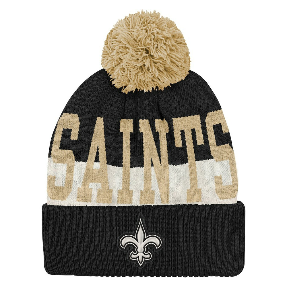 New Orleans Saints Outerstuff Youth Modern Fan Cuffed Knit Hat with Pom