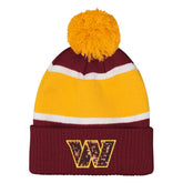 Washington Commanders Outerstuff Girls Let's Play Cuffed Knit Hat with Pom