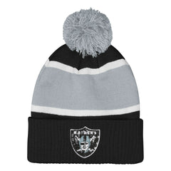 Las Vegas Raiders Outerstuff Girls Let's Play Cuffed Knit Hat with Pom