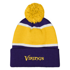 Minnesota Vikings Outerstuff Girls Let's Play Cuffed Knit Hat with Pom