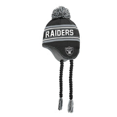 Las Vegas Raiders Outerstuff Youth Jacquard Tassel Knit Hat with Pom