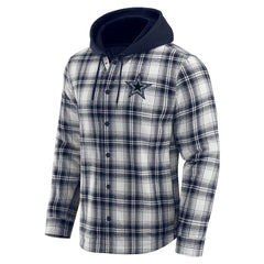Dallas Cowboys Fanatics Darius Rucker Collection Plaid Flannel Quilted Full-Snap Hooded Shacket