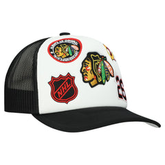 Chicago Blackhawks Mitchell & Ness Gridlock Trucker Adjustable Hat For Sale