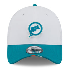 Miami Dolphins New Era 2025 NFL Training Camp Throwback Logo 39THIRTY Flex Hat