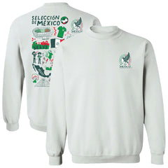 Mexico National Team Vive La Fete Women's Impressions Artwork Pullover Sweatshirt White