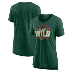 Minnesota Wild Women's Shout Out Tri-Blend T-Shirt Outlet