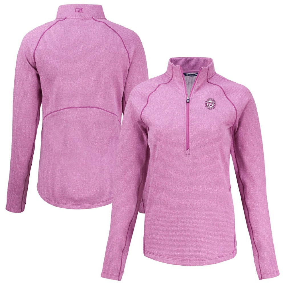 Washington Nationals Cutter & Buck Women's Peshastin Eco Fleece Recycled Half-Zip Jacket | MLB For sale