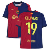 Patrick Kluivert Barcelona Autographed 2024-25 Red/Blue Home Jersey BAS - Fanatics